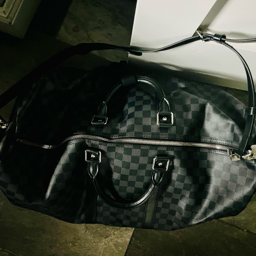 Checkered Black Men's Bag
